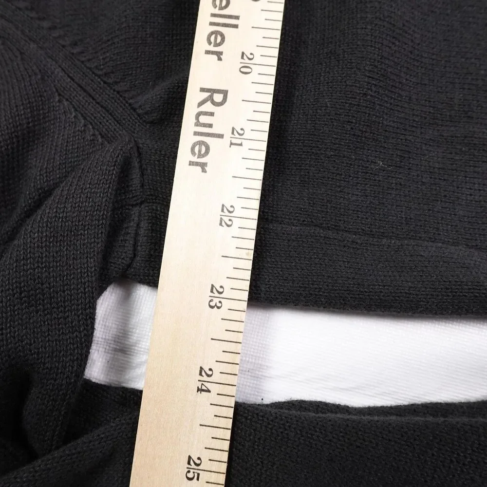 Tommy Hilfiger Sweater Mens XL Black 1/4 Zip Mock Neck Pullover Logo Knit Casual